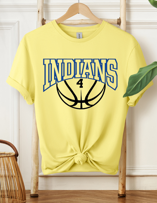 Indians Basketball with Number Option