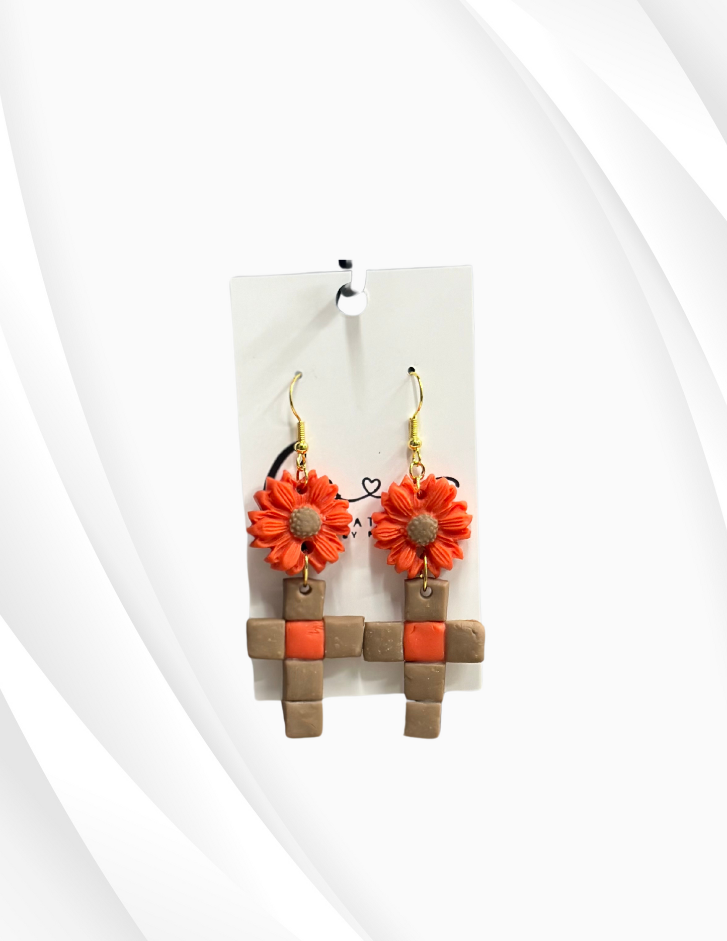 Flower Cross Earrings